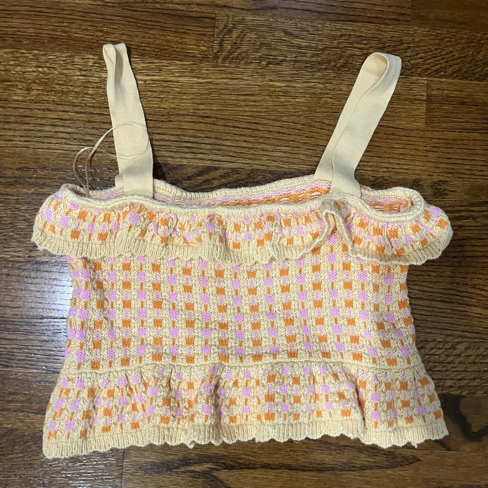 Zara Multicolor Ruffled Knit Top - Picture 2 of 2